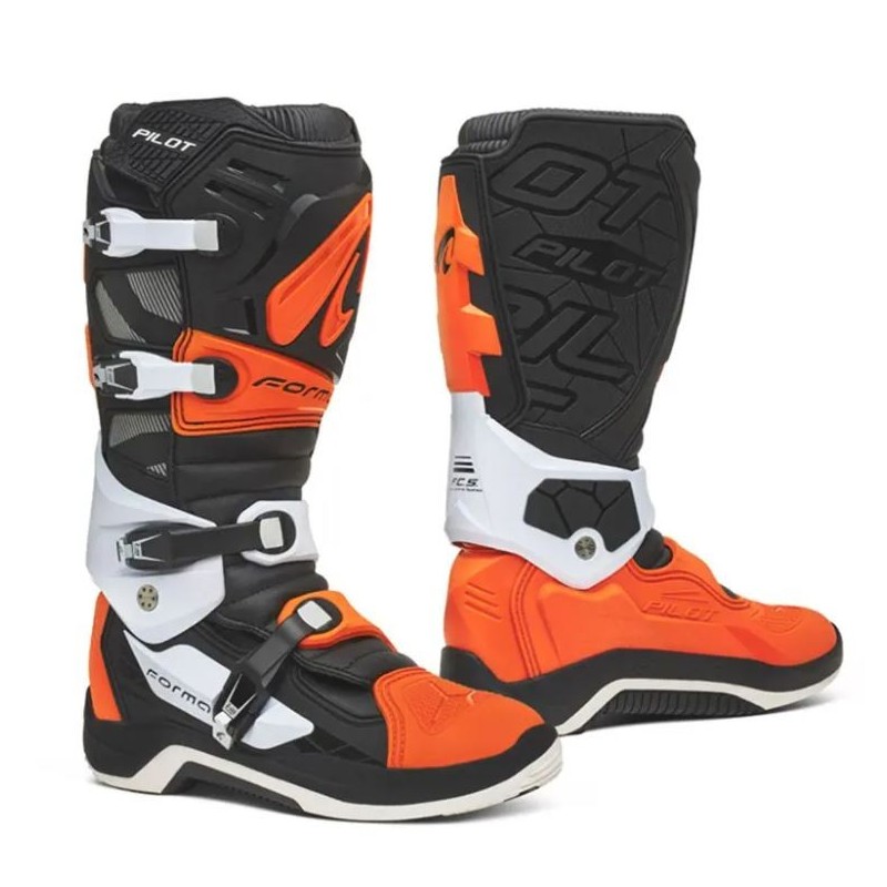 BOTTES FORMA PILOT NOIR ORANGE BLANC